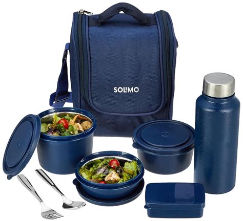 Solimo Stainless Steel Lunch Box Set of 7 